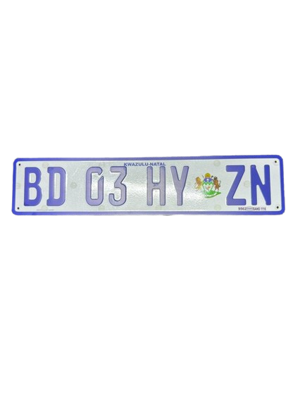 New KZN Natal Number Plate